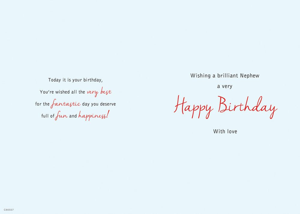 With Love Card - To A Special Nephew On Your Birthday (Red Car)