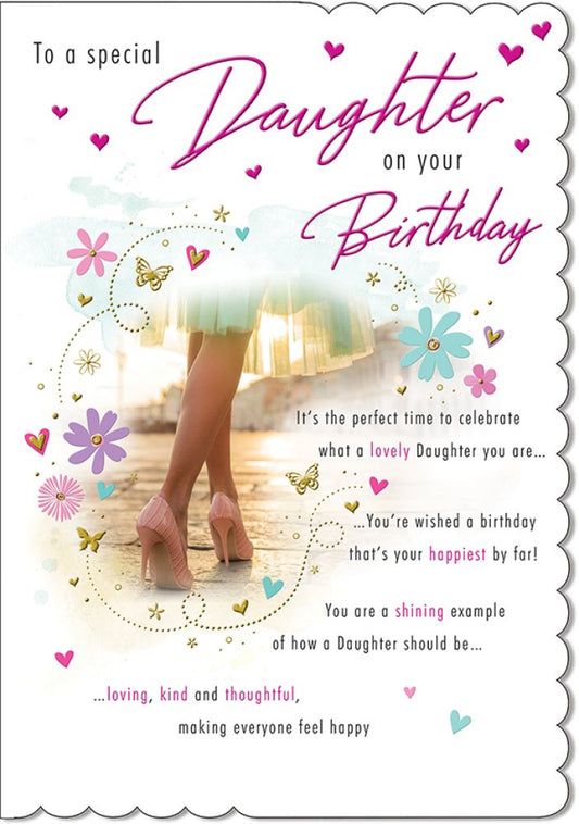 With Love Card - To A Special Daughter On Your Birthday (Girl In Heels)