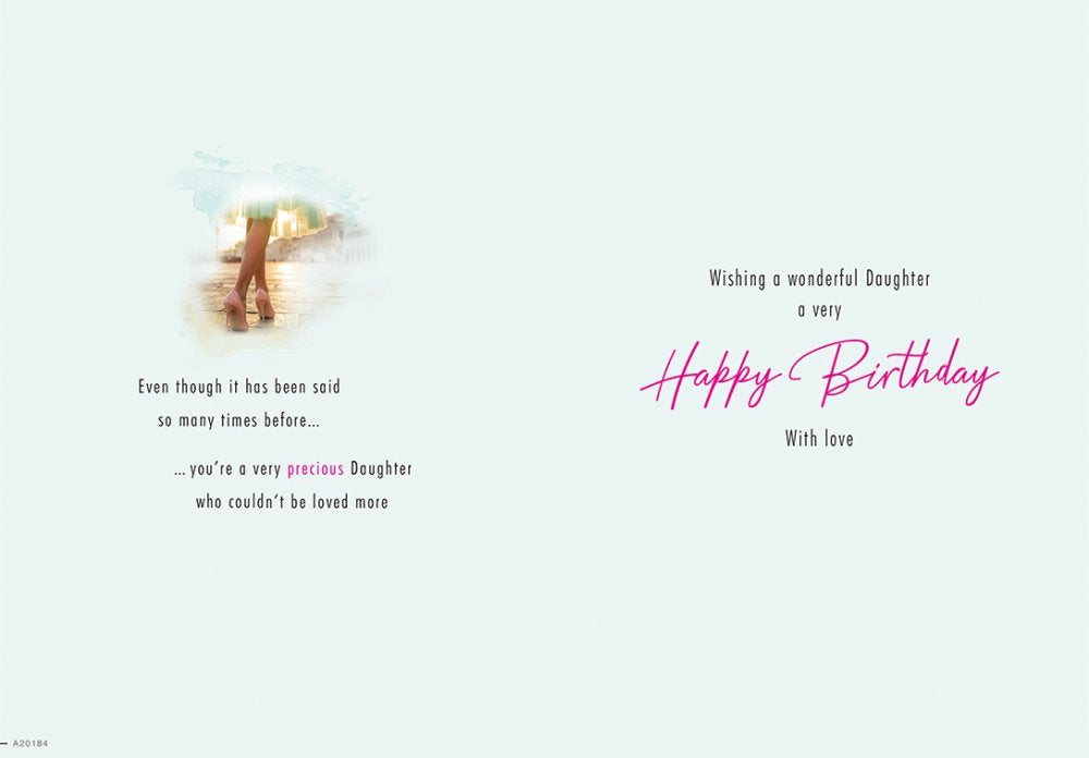 With Love Card - To A Special Daughter On Your Birthday (Girl In Heels)