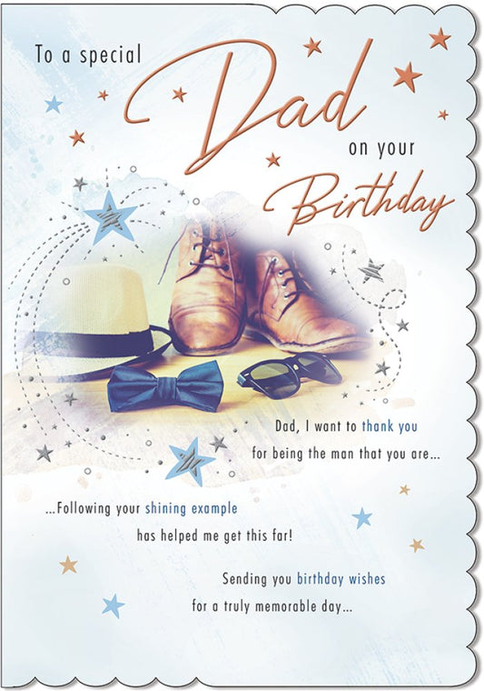 With Love Card - To A Special Dad On Your Birthday (Shoes, Hat & Bow-Tie)