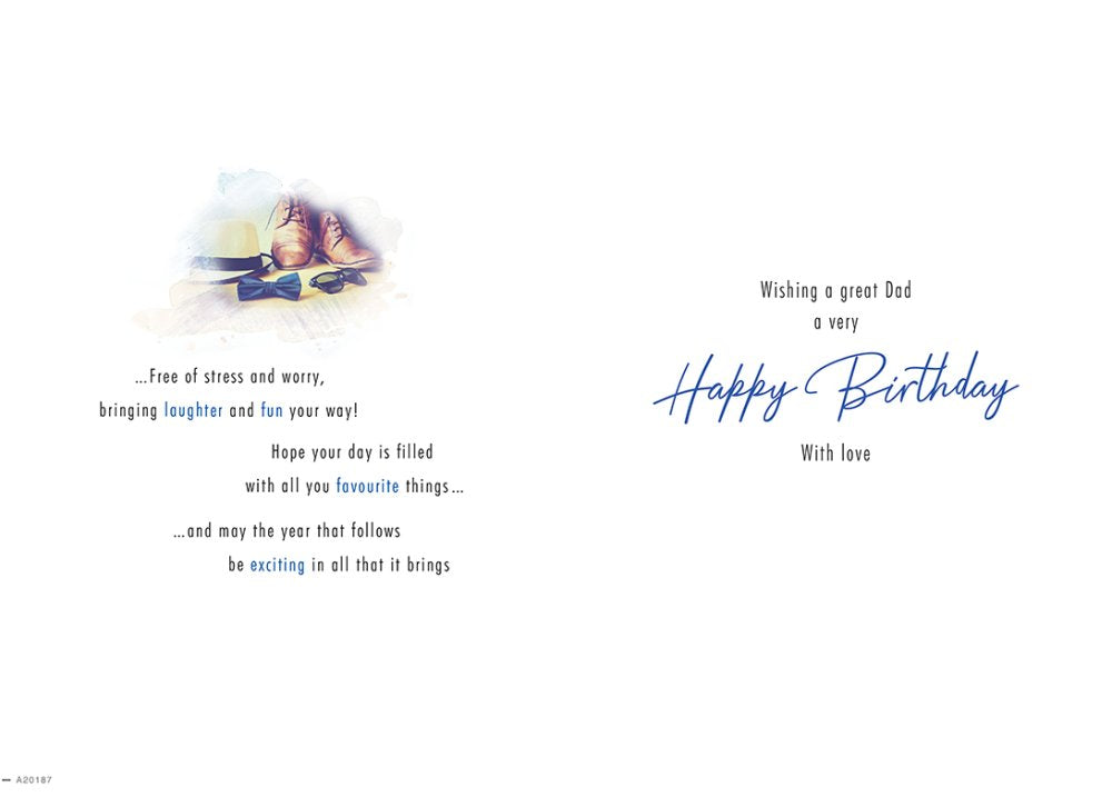 With Love Card - To A Special Dad On Your Birthday (Shoes, Hat & Bow-Tie)