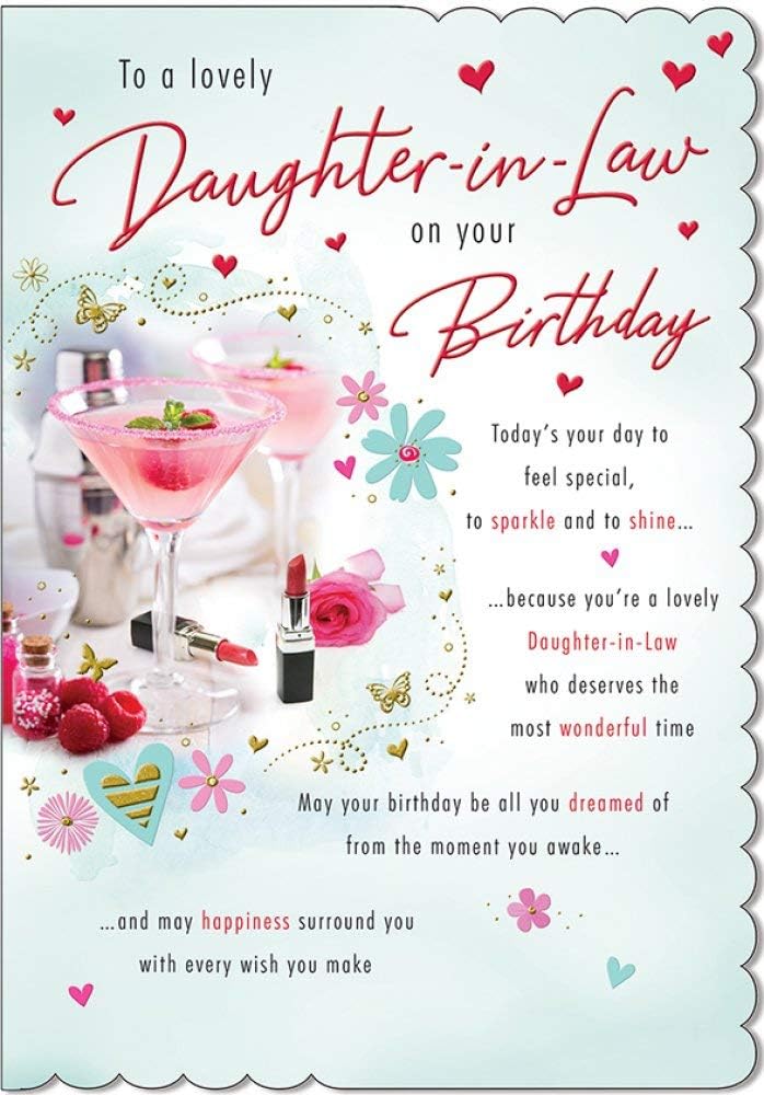 With Love Card - To A Lovely Daughter-In-Law On Your Birthday (Cocktails)