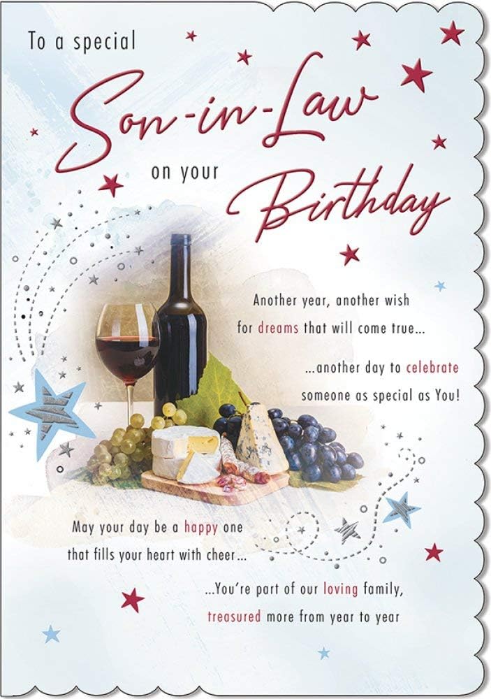 With Love Card - To A Special Son-In-Law On Your Birthday (Red Wine And Cheese)