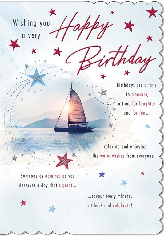 With Love Card - Wishing You A Very Happy Birthday (Yacht)