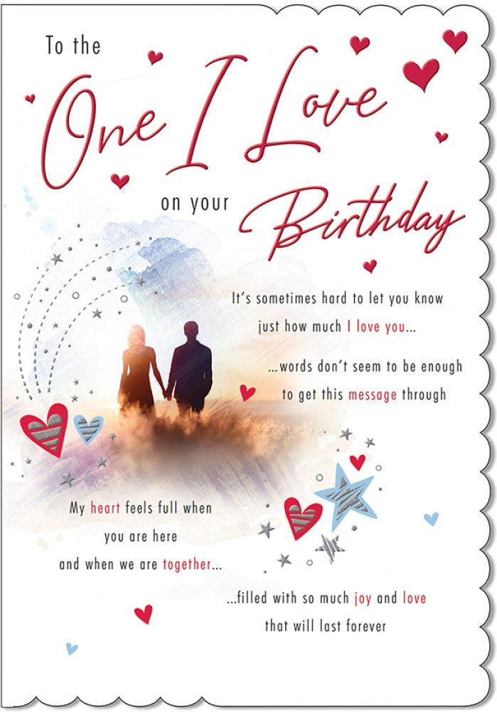With Love Card - To The One I Love On Your Birthday (Couple Sunset)