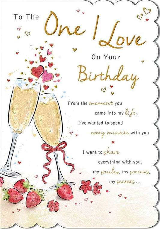 With Love Card - To The One I Love On Your Birthday (Champagne)