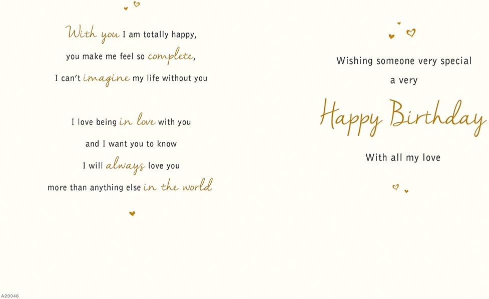 With Love Card - To The One I Love On Your Birthday (Champagne)