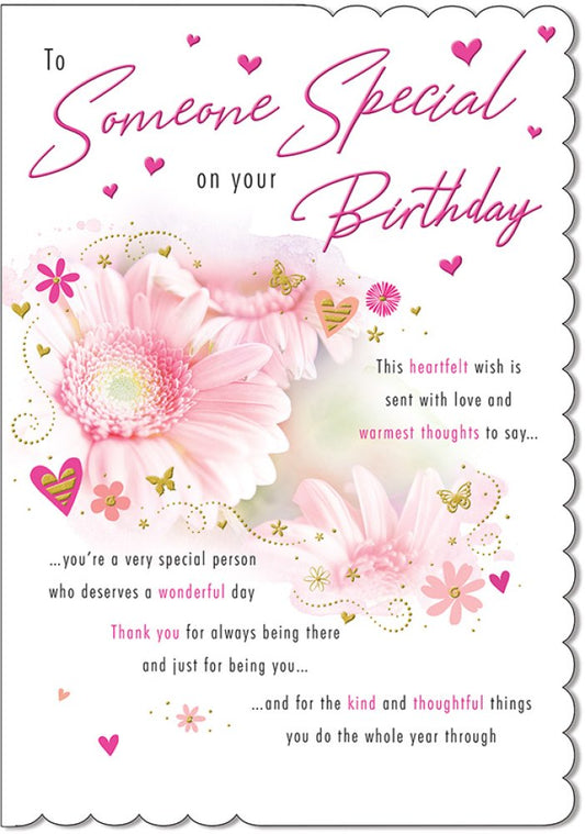With Love Card - To Someone Special On Your Birthday (Flowers)