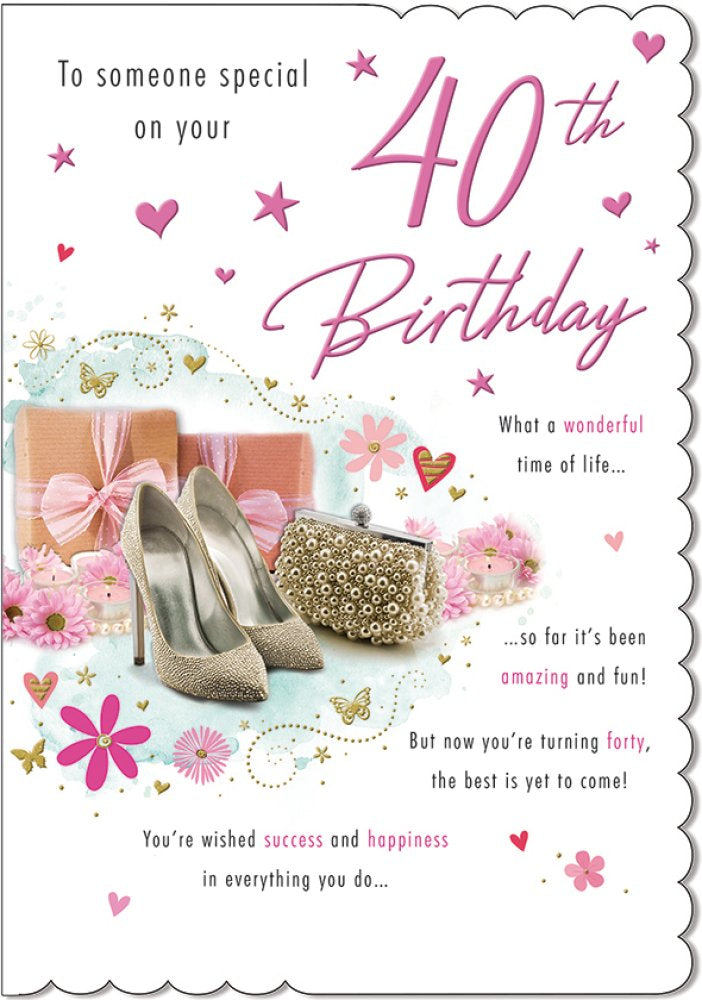With Love Card - To Someone Special On Your 40th Birthday (High Heels and Handbag)