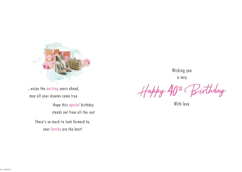 With Love Card - To Someone Special On Your 40th Birthday (High Heels and Handbag)