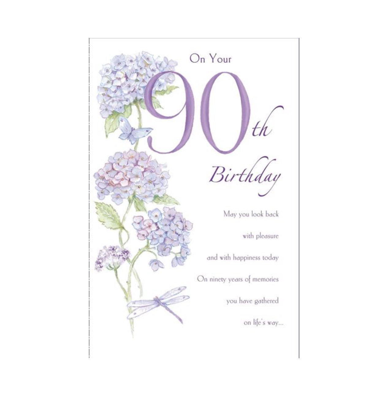 Card - On Your 90th Birthday (Flowers)
