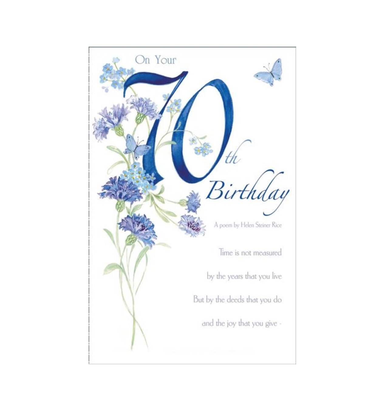 Card - On Your 70th Birthday (Flowers & Butterflies)