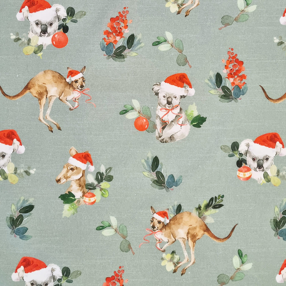 Outback Christmas Tea Towel 2pk - Mint & Green