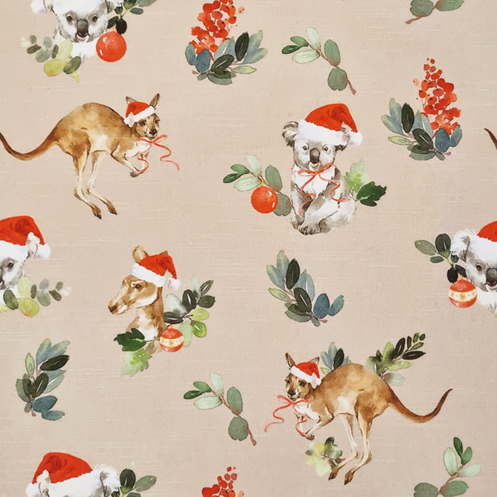 Outback Christmas Tea Towel 2pk - Beige & Red