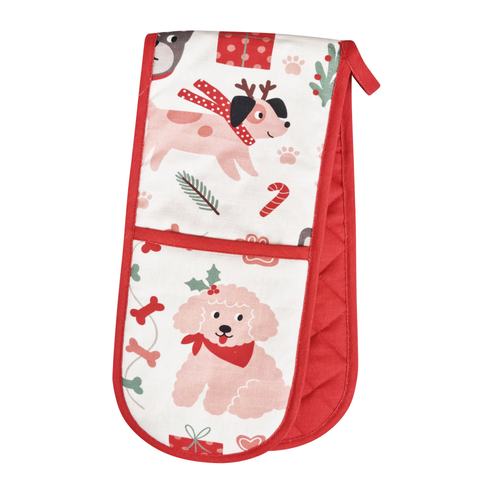 Christmas Dogs Double Oven Glove
