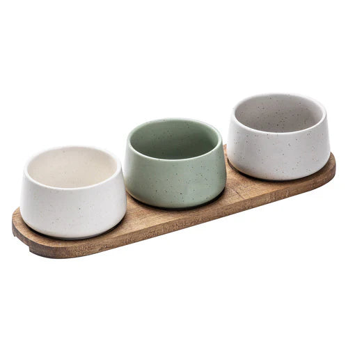 Elements 4 Piece Assorted Mid Bowl & Tray Set