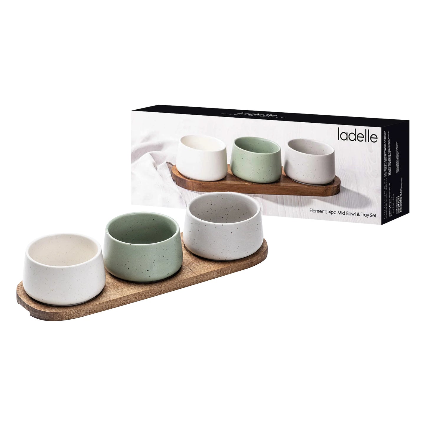 Elements 4 Piece Assorted Mid Bowl & Tray Set