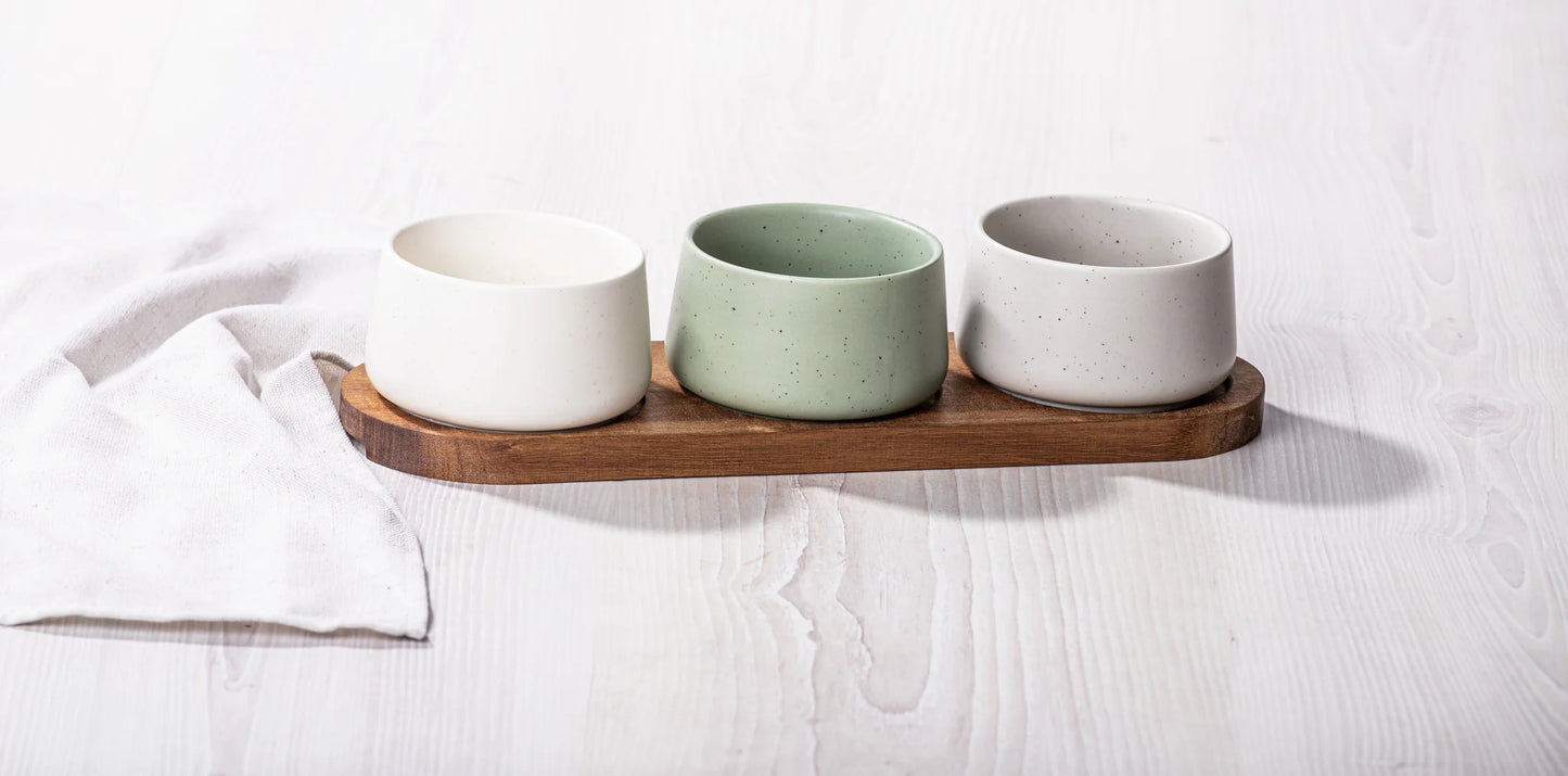 Elements 4 Piece Assorted Mid Bowl & Tray Set