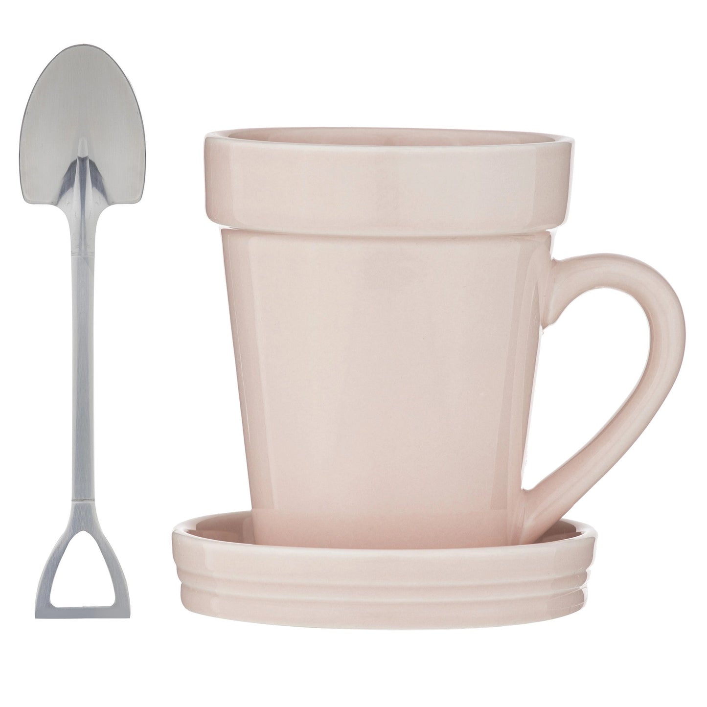Flowerpot  Mug, Coaster and Spoon Set - Dusty Rose