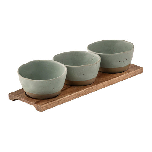 Terra Sage 4pc Bowl & Tray Set