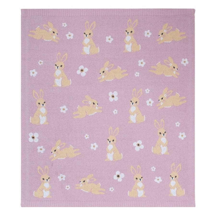 Cotton Knit Baby Blanket - Bunny