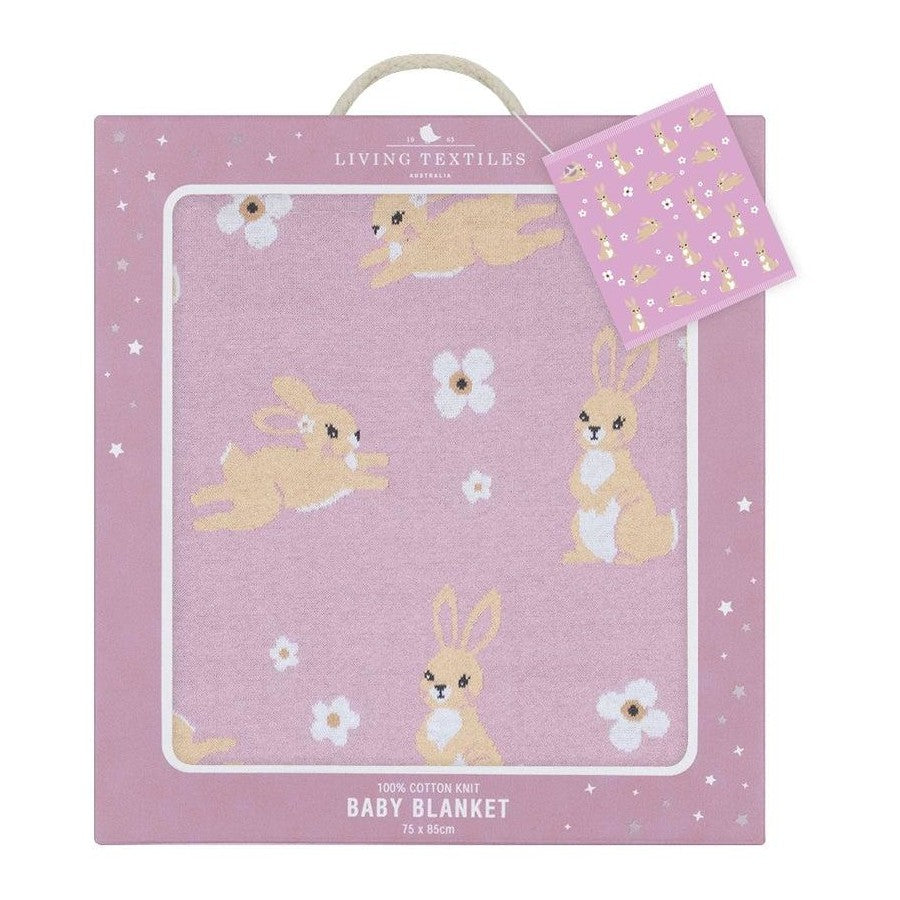 Cotton Knit Baby Blanket - Bunny