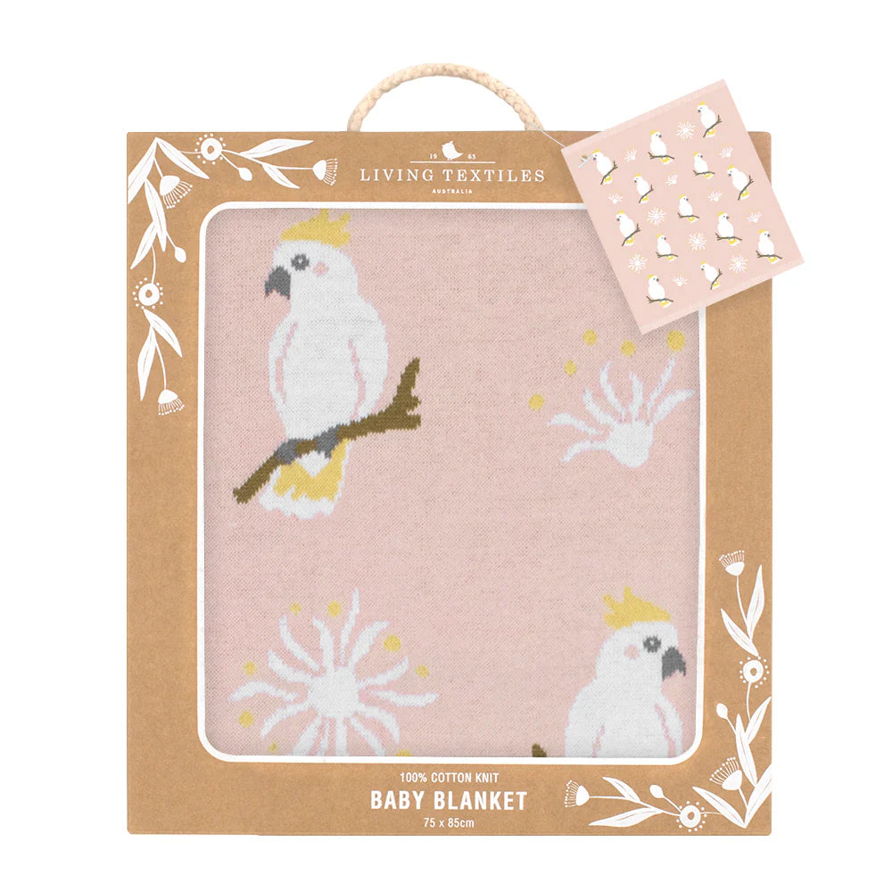 Cotton Knit Baby Blanket - Cockatoo