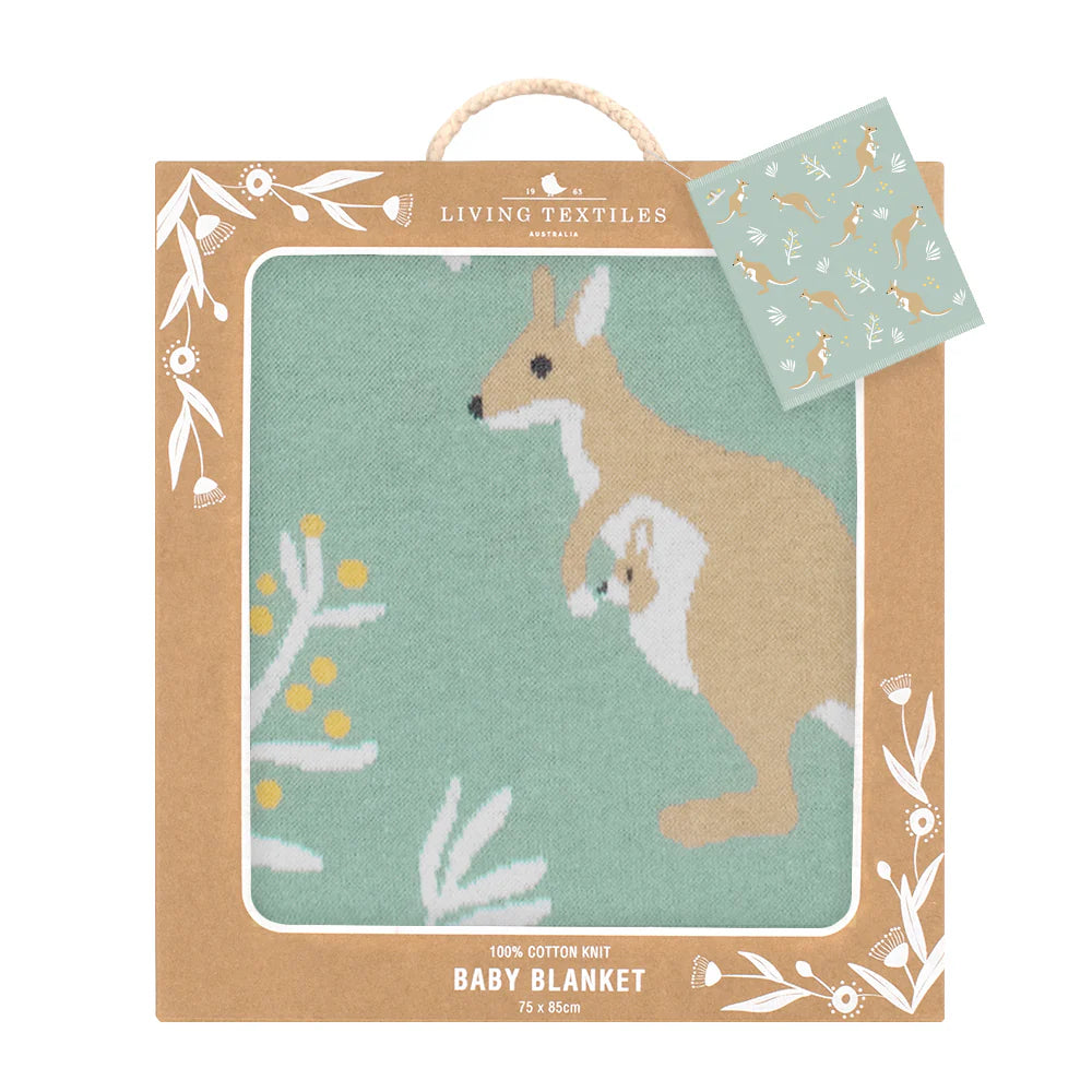 Cotton Knit Baby Blanket - Kangaroo