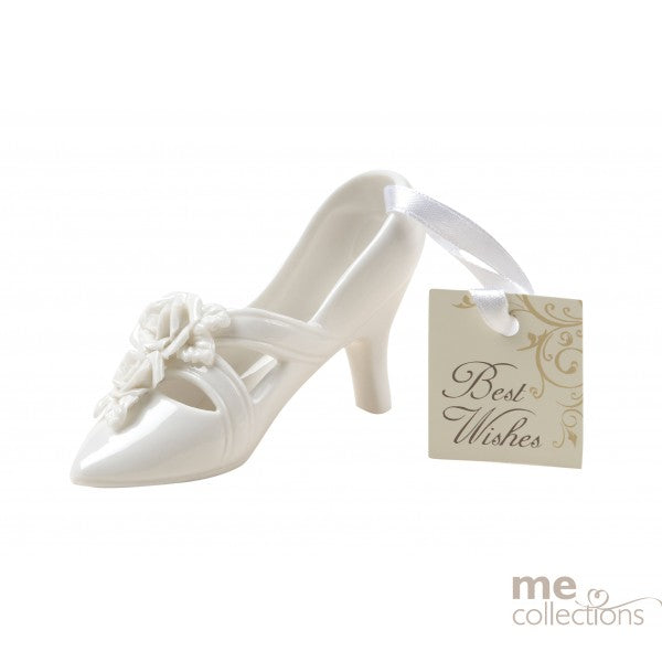 Wedding Charm - Boxed Miniature Porcelain Slipper (White)
