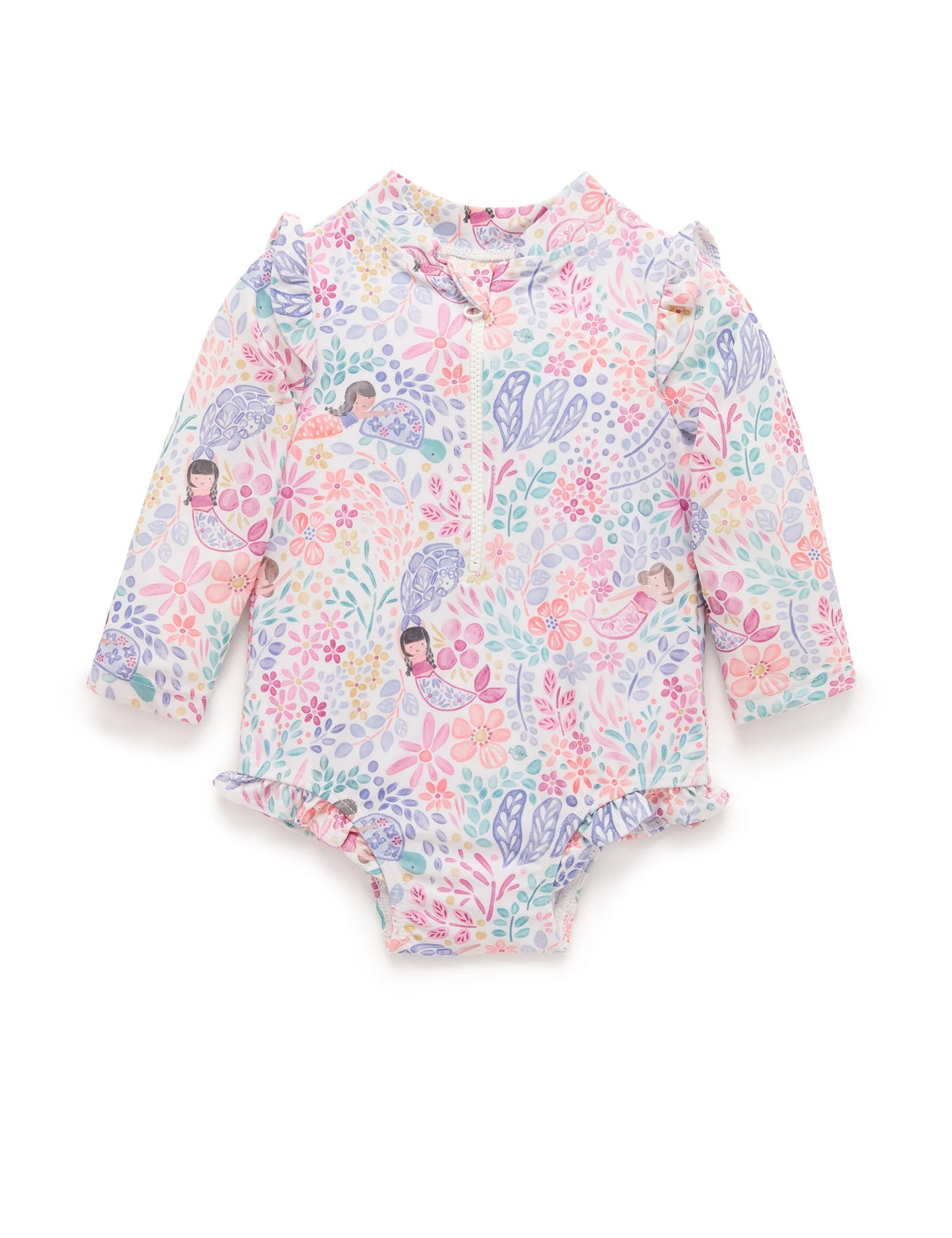 Mermaid Frilly Long Sleeve Swimsuit
