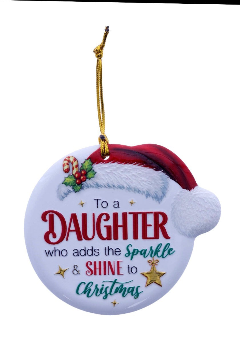 Christmas Sentiment Hanging Plaque - Daughter