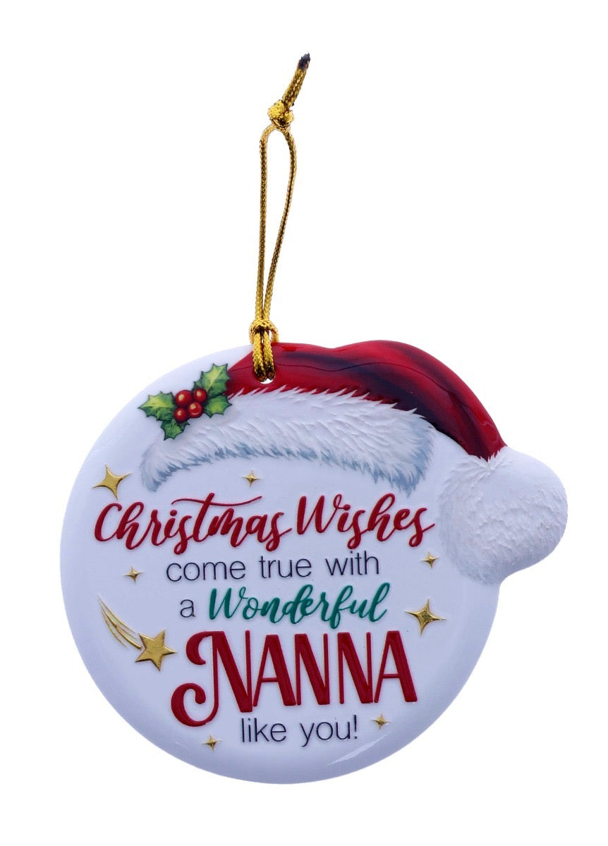Christmas Sentiment Hanging Plaque - Nanna