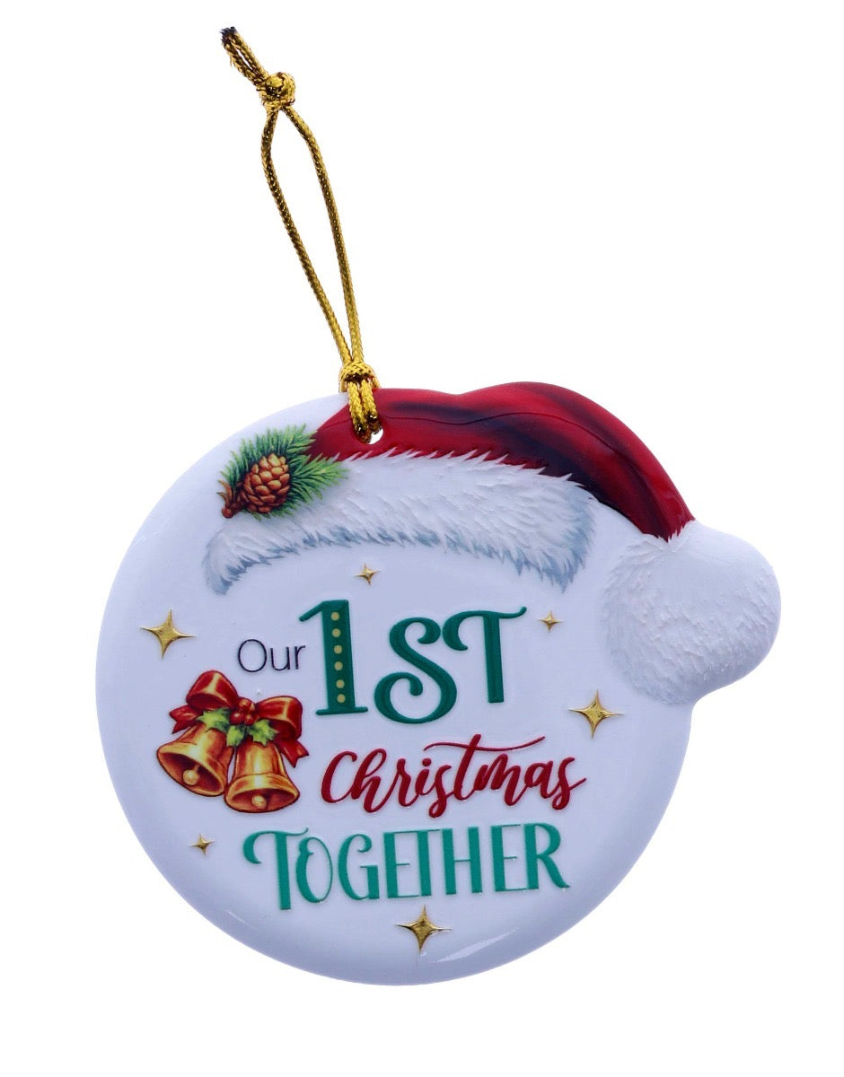Christmas Sentiment Hanging Plaque - Our 1st Christmas Together