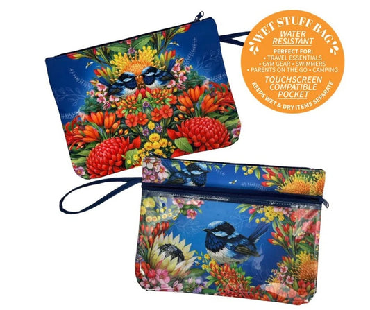 Wet Stuff Bag - Floral Fairy Wren