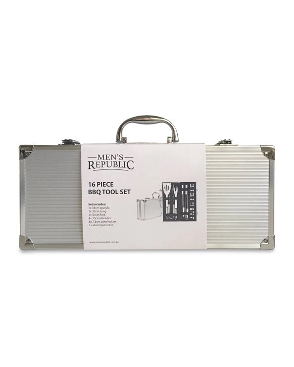 Men's Republic - 16 Piece BBQ Set in Aluminium Case