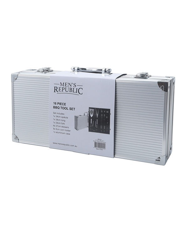Men's Republic - 16 Piece BBQ Set in Aluminium Case