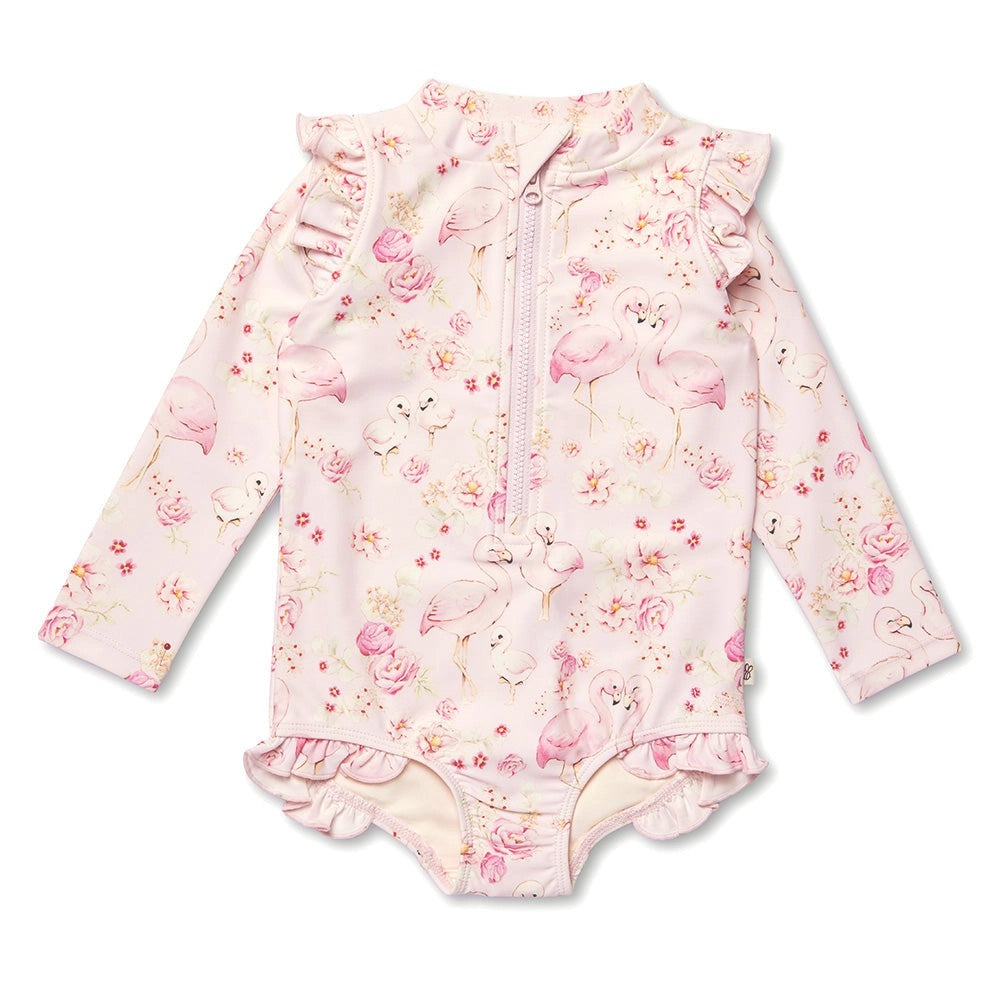 Flamingos Frill Swimsuit