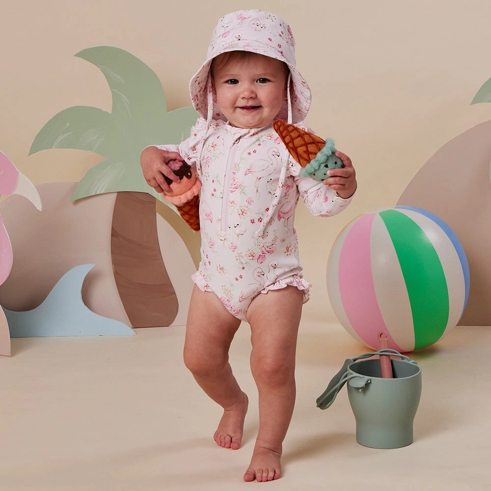 Flamingos Frill Swimsuit