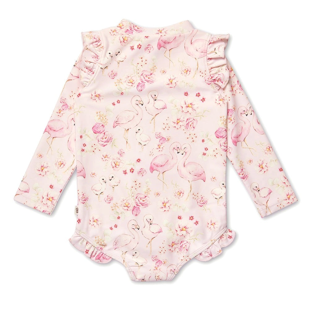 Flamingos Frill Swimsuit