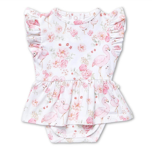 Flamingos Short Sleeve Organic Dress