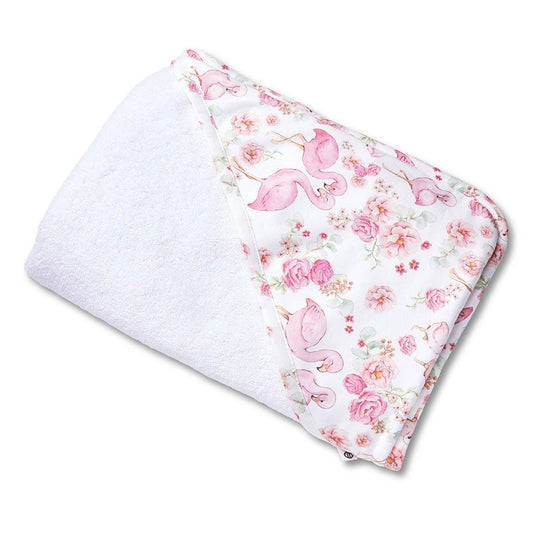 Flamingos Organic Hooded Baby Towel