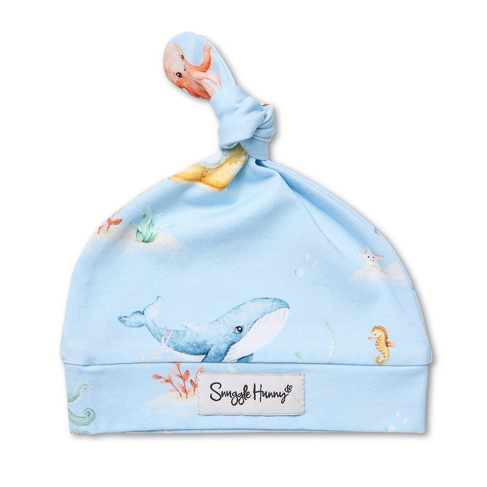 Blue Little Subs Organic Knotted Beanie