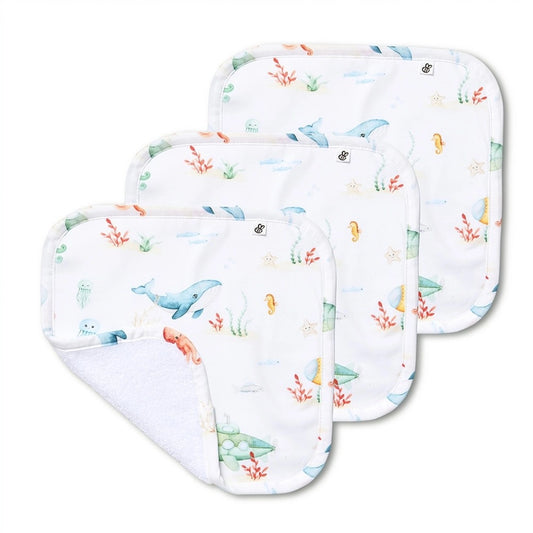 Little Subs Organic Wash Cloths - 3 Pack