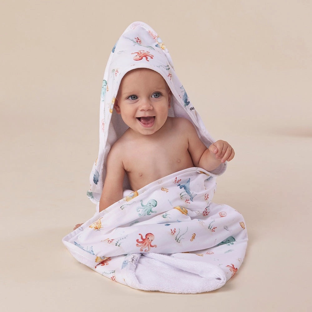 Little Subs Organic Hooded Baby Towel