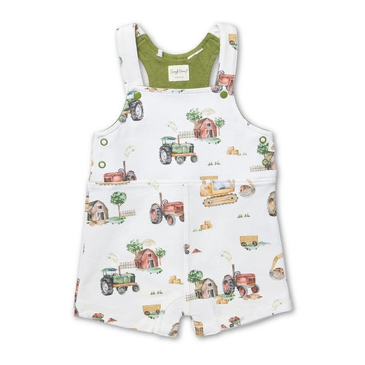 Diggers & Tractors Organic Snuggle Overall Shorts