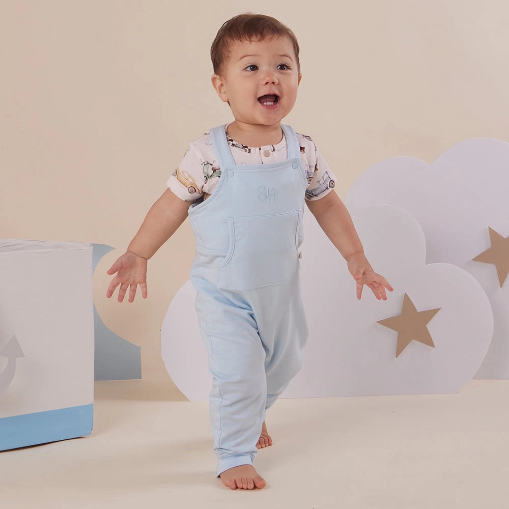 Baby Blue Organic Joey Overalls