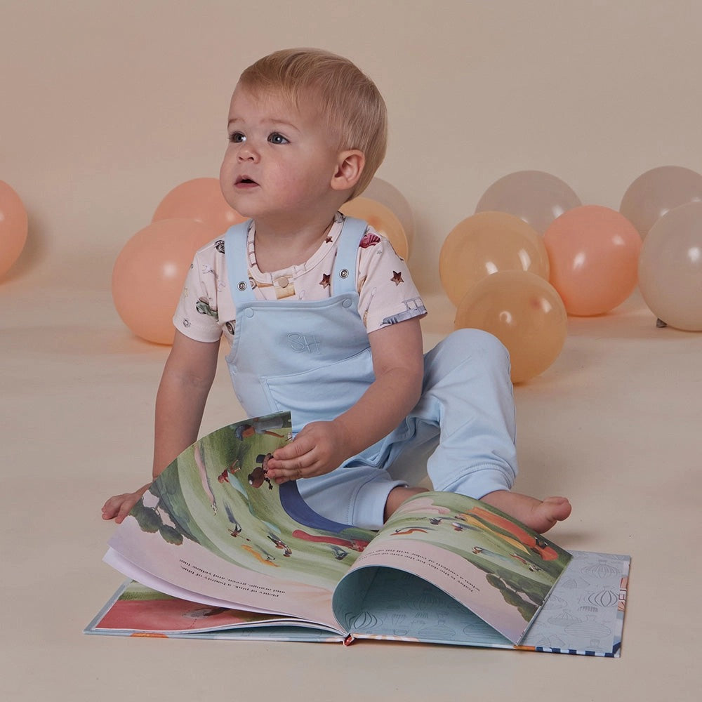 Baby Blue Organic Joey Overalls