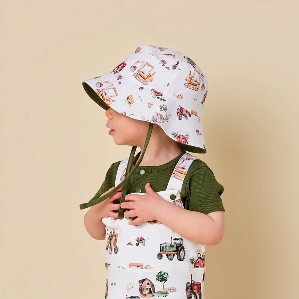 Diggers & Tractors Reversible Cotton Bucket Hat