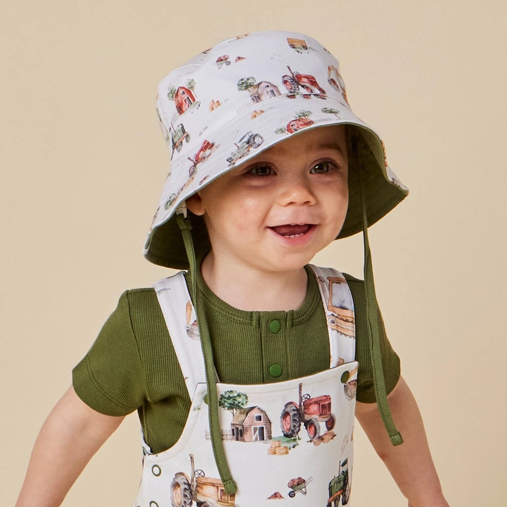 Diggers & Tractors Reversible Cotton Bucket Hat
