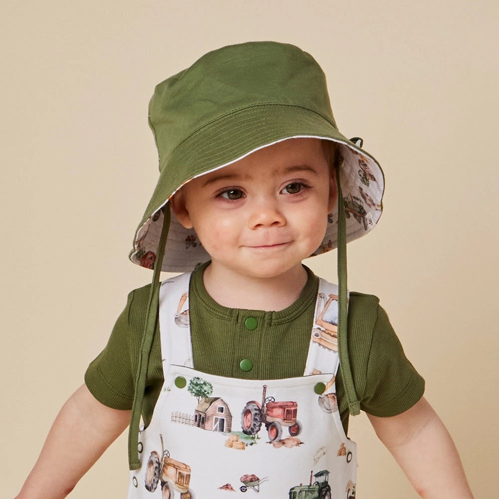 Diggers & Tractors Reversible Cotton Bucket Hat